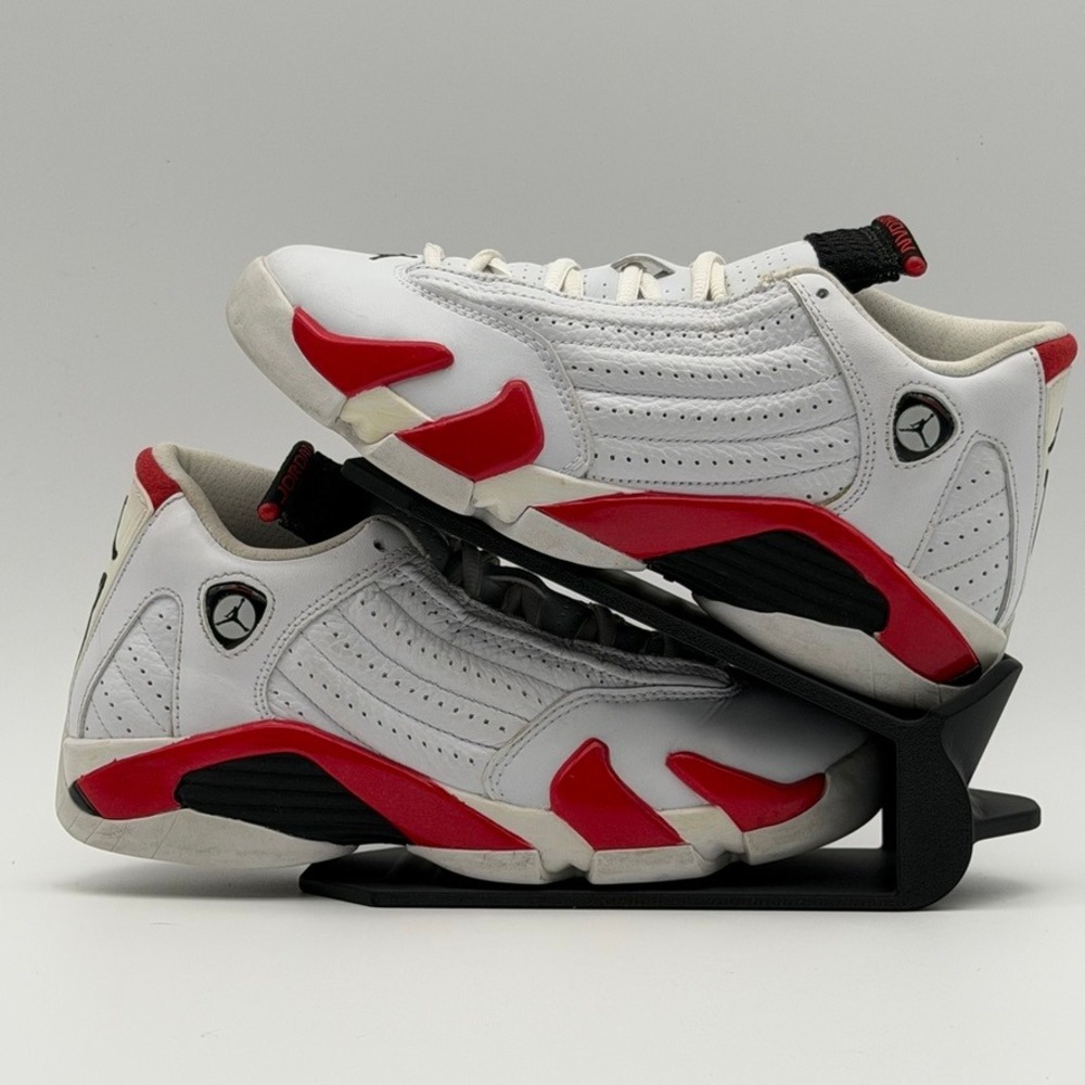 Jordan 14 Retro Candy Cane White/Varsity Red 487524-100 4Y/5.5W